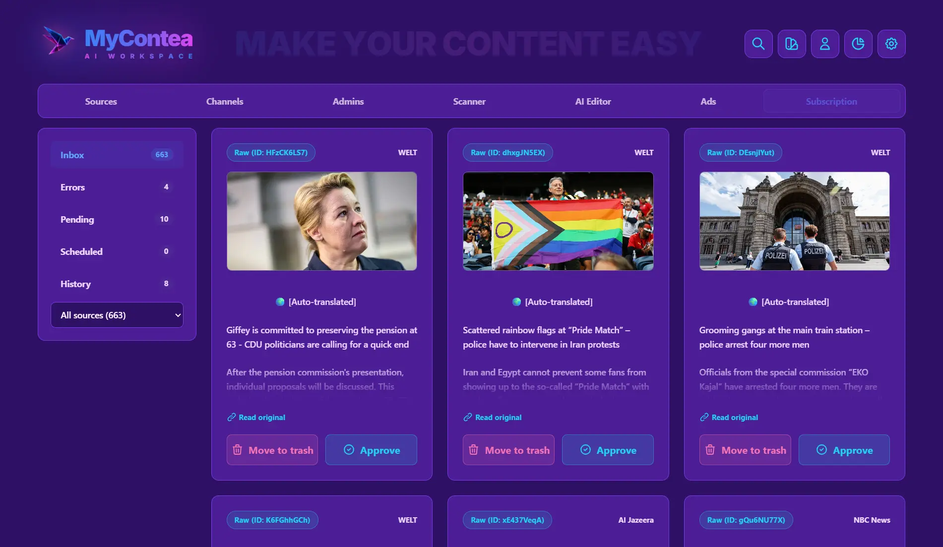 MyContea Interface