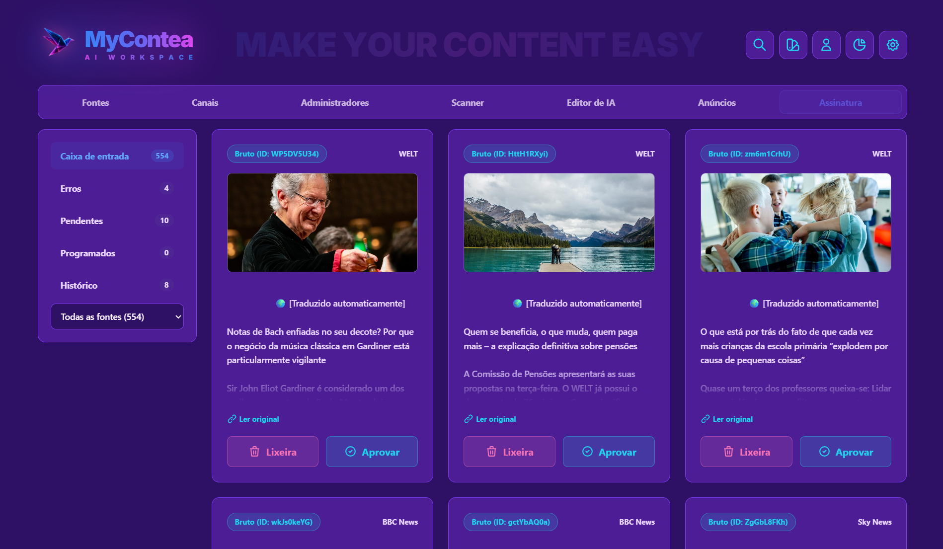 Interface MyContea
